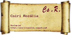Csiri Rozália névjegykártya
